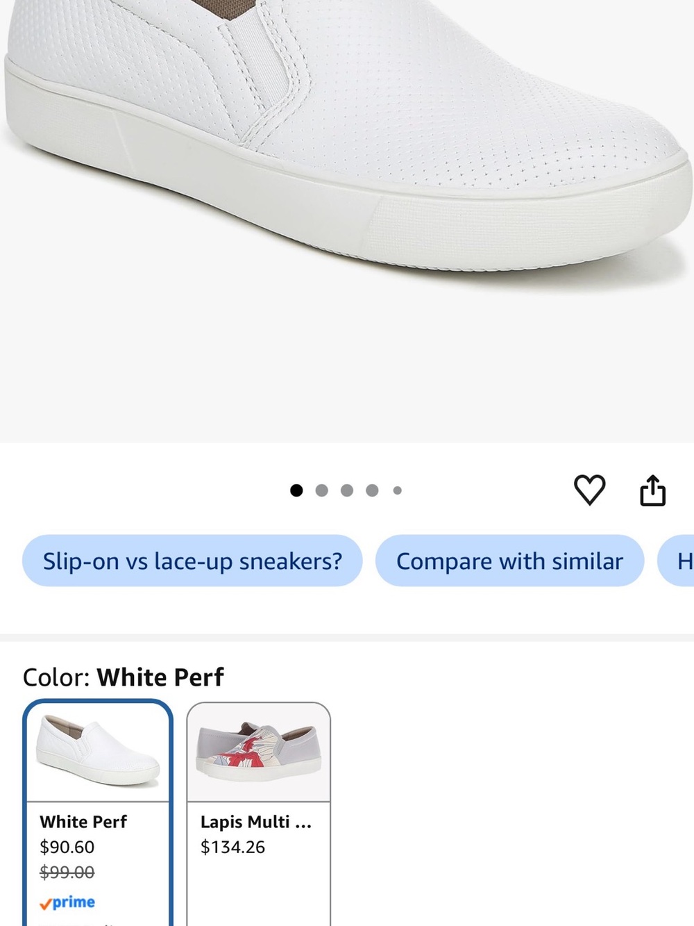 Naturalized White Perf Slip-On Sneakers - Women's Casual Comfort 9.5